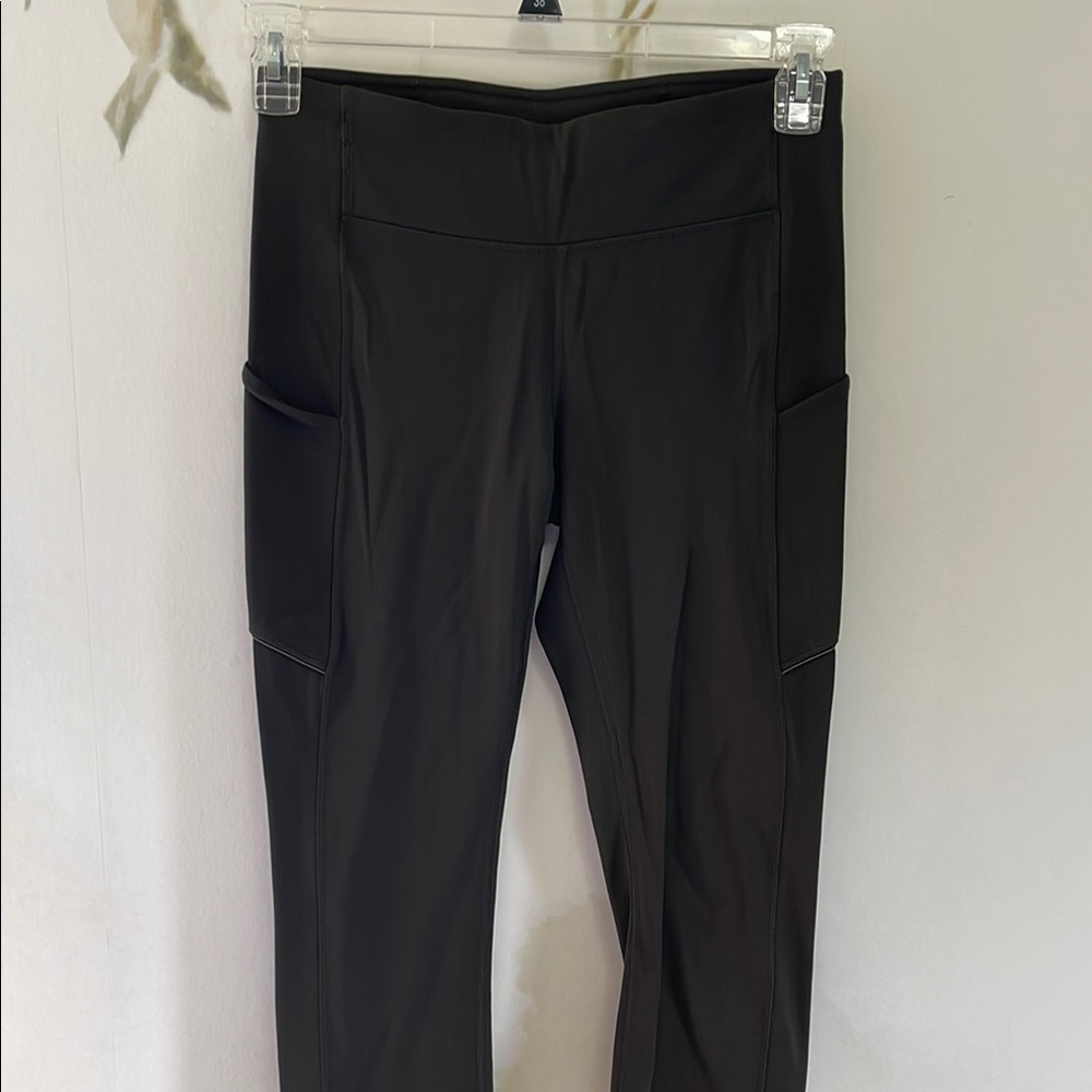 lululemon athletica olive green Leggings with Side Pockets